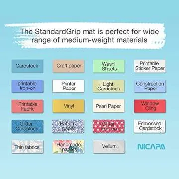 Nicapa StandardGrip Cutting Mat for Silhouette Portrait(8x12 inch 3 Mats) Standard Adhesive Sticky Quilting Cut Mats Replacement Accessories for Silhouette Portrait