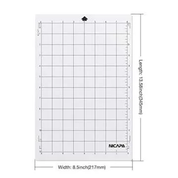 Nicapa StandardGrip Cutting Mat for Silhouette Portrait(8x12 inch 3 Mats) Standard Adhesive Sticky Quilting Cut Mats Replacement Accessories for Silhouette Portrait