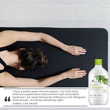 WellGrove Immunity Booster Olive Leaf Extract | All Natural Vegan Dietary Supplement | Super Strength Immune Support, Promotes Cardiovascular Health, Antioxidants | Non-GMO (Berry 250mL)