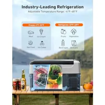 AstroAI 12 Volt Car Refrigerator, 12V Portable Freezer 23 Quart Camping Fridge Cooler 22L (-4℉~68℉) with 12/24V DC & 110V AC for Car, RV, Truck, Van, Boat for Camping, Travel, Fishing Outdoor