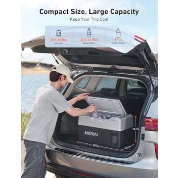 AstroAI 12 Volt Car Refrigerator, 12V Portable Freezer 23 Quart Camping Fridge Cooler 22L (-4℉~68℉) with 12/24V DC & 110V AC for Car, RV, Truck, Van, Boat for Camping, Travel, Fishing Outdoor
