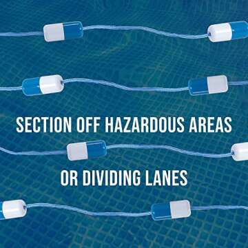 Adjustable 16-20ft Pool Safety Rope with Buoys