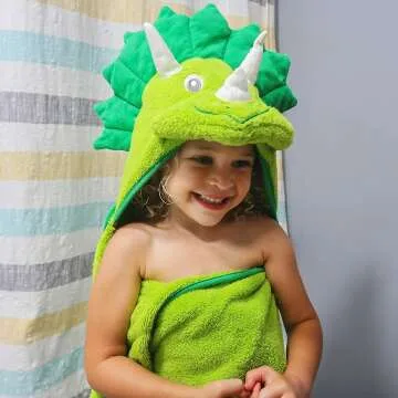 Dinosaur Hooded Towel for Kids - Ultra Soft & Large