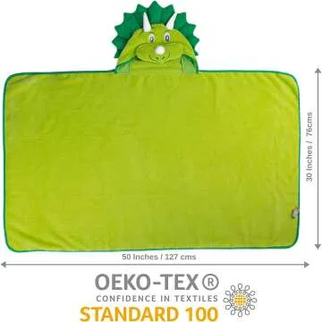 Dinosaur Hooded Towel for Kids - Ultra Soft & Large