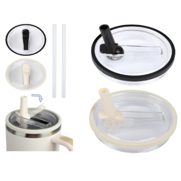 Stylish and Functional 2 PCS 40 oz Replaceable Tumbler Flip Straw Lids for Stanley Cups
