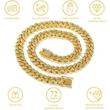 HUITIAN Cuban Link Chain for Men and Women - Bling Jewelry