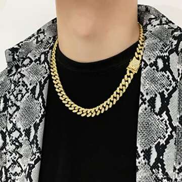 HUITIAN Cuban Link Chain for Men and Women - Bling Jewelry