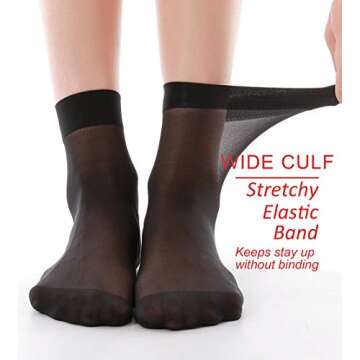 G&Y 12 Pairs Nylon Ankle Socks for Stylish Comfort