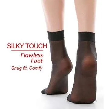 G&Y 12 Pairs Nylon Ankle Socks for Stylish Comfort