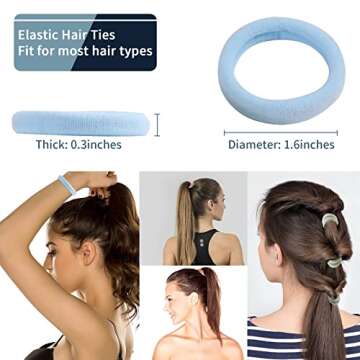 100PCS Elastic Hair Accessories - Seamless Cotton Hair Bands, Soft Ponytail Holders for Thick/Thin H...