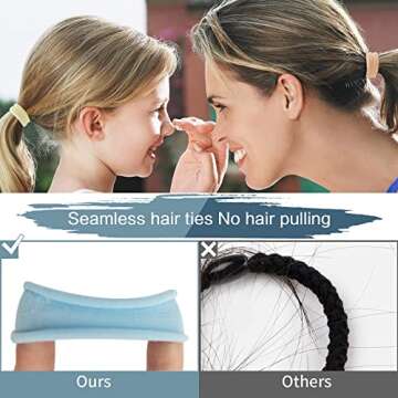 100PCS Elastic Hair Accessories - Seamless Cotton Hair Bands, Soft Ponytail Holders for Thick/Thin Hair, No Damage Morandi Color Elastics for Women and Girls