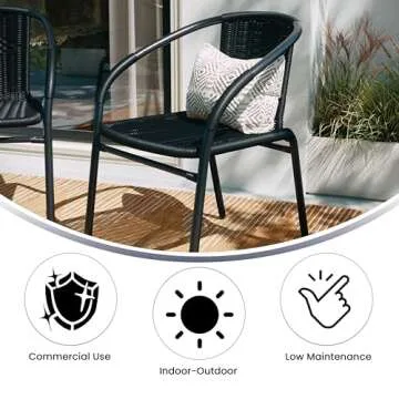 Stackable Rattan Dining Chairs for Indoor/Outdoor Use