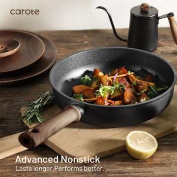 CAROTE 16pcs Nonstick Pots and Pans Cookware Set
