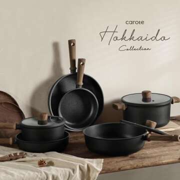 CAROTE 16pcs Nonstick Pots and Pans Cookware Set