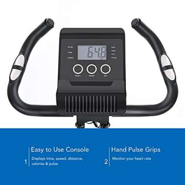 Exercise Bike 3-in-1 Folding Stationary Bike Recumbent Exercise Bike Seated Portable with Adjustable Arm Resistance Bands/LCD Monitor and Pulse Grip Outdoor Indoor