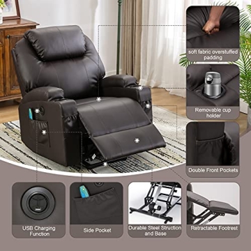 Oyerol Electric Recliner Chair with Lift and Massage