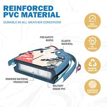 FunWater Body Board Beach Body Board Lightweight PVC Core Surf Board for Beach and Pool with Wrap Wrist Straps Perfect Surf for Teens and Adult