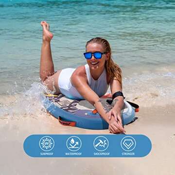 FunWater Body Board Beach Body Board Lightweight PVC Core Surf Board for Beach and Pool with Wrap Wrist Straps Perfect Surf for Teens and Adult