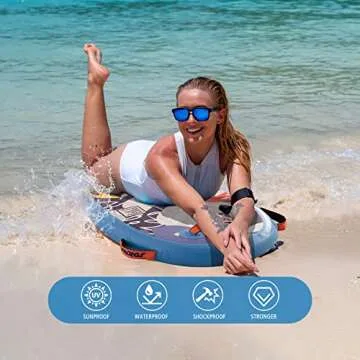 FunWater Body Board Beach Body Board Lightweight PVC Core Surf Board for Beach and Pool with Wrap Wrist Straps Perfect Surf for Teens and Adult