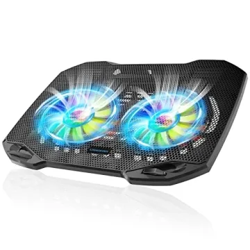 Ultra-Quiet RGB Laptop Cooling Pad with Dual Fans for 11-15.6" Laptops