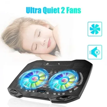 RGB Laptop Cooling Pad with Dual Quiet Fans USB Port