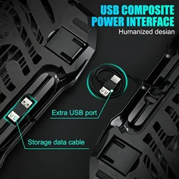 RGB Laptop Cooling Pad with Dual Quiet Fans USB Port