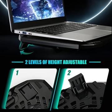 RGB Laptop Cooling Pad with Dual Quiet Fans USB Port