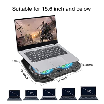 RGB Laptop Cooling Pad with Dual Quiet Fans USB Port