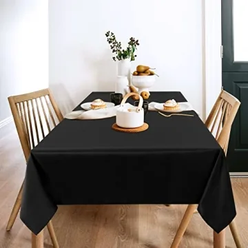 Sancua Black Tablecloths - Stain Resistant & Durable