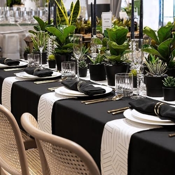 Sancua Black Tablecloths - Stain Resistant & Durable