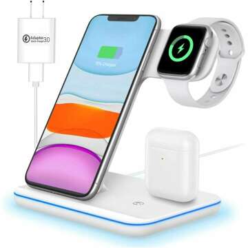 3 in 1 Wireless Charging Station for Phones & Watches