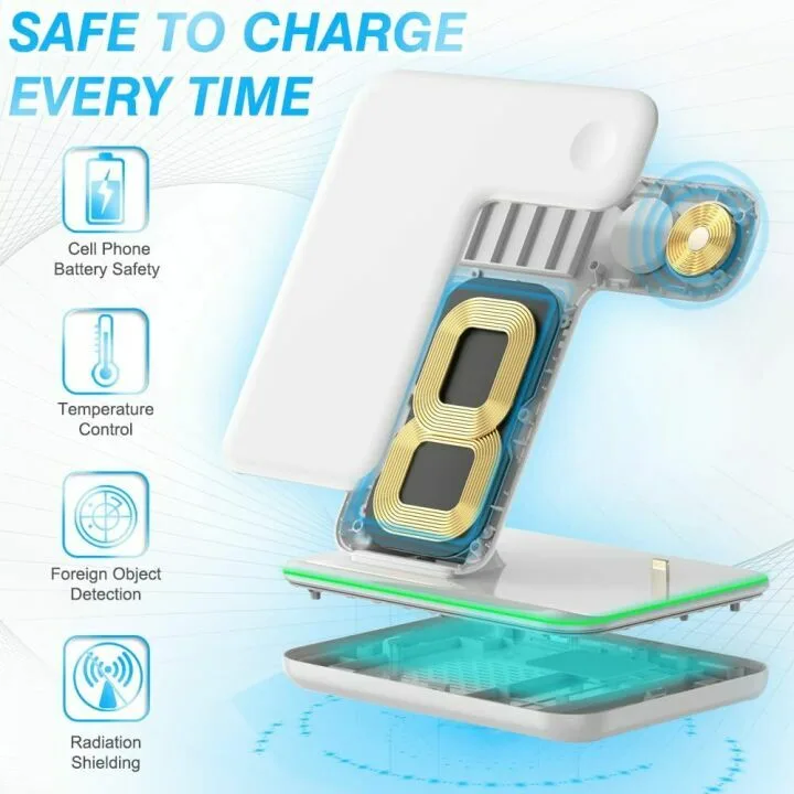 3 in 1 Wireless Charging Station for Phones & Watches