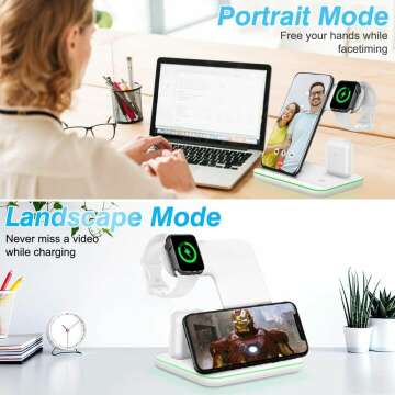 3 in 1 Wireless Charging Station for Phones & Watches