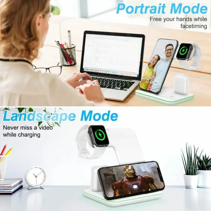3 in 1 Wireless Charging Station for Phones & Watches