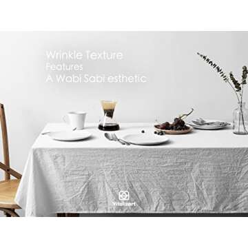 Elegant Waterproof Vitalizart White Tablecloth - 54x78 Inch
