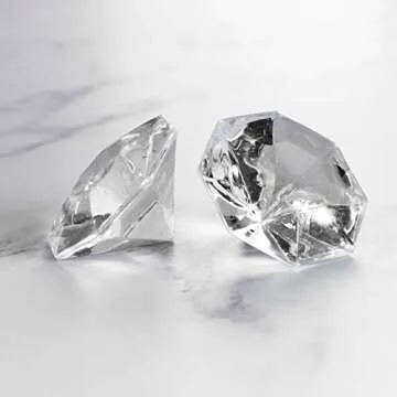 Super Z Outlet 2 Pounds of 25 Carat Clear Acrylic Diamonds - Big Diamonds for Table Centerpiece Decorations, Wedding Decorations, Bridal Shower Decorations