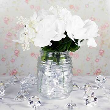 Super Z Outlet 2 Pounds of 25 Carat Clear Acrylic Diamonds - Big Diamonds for Table Centerpiece Decorations, Wedding Decorations, Bridal Shower Decorations