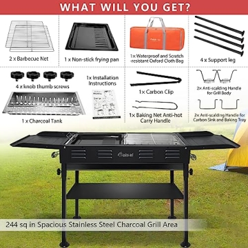 Baisal Charcoal Portable Grill for Outdoor BBQ Adventures