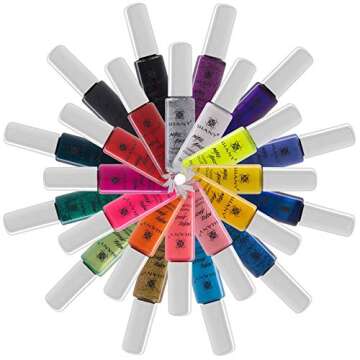 SHANY Nail Art Set - 24 Vibrant Nail Polishes for Art