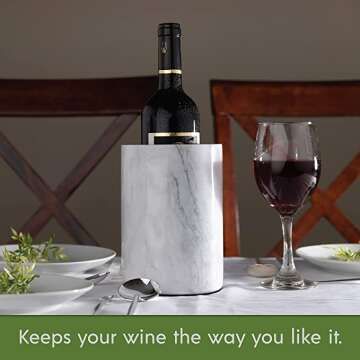 Homeries Marble Wine Chiller Bucket - Elegant Design