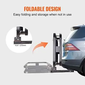 VEVOR 60x24x6 in Hitch Mount Cargo Carrier, 500lb Capacity Folding Trailer Hitch Cargo Basket & Waterproof Cargo Bag, Luggage Carrier Rack Fits 2" Hitch Receiver with Cargo Net for SUV Truck Pickup