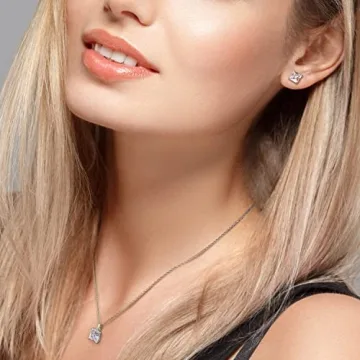 Stunning DIAMONLITE Princess Cut CZ Necklace for Women