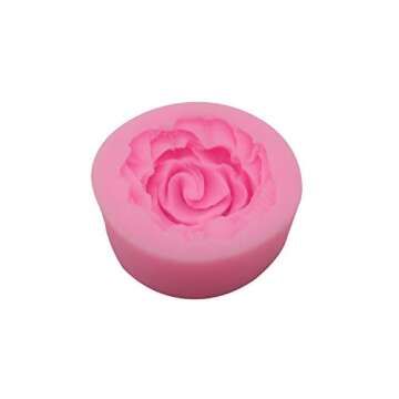 HengKe 2 Piece 3d Flower Bloom Rose Shape Silicone Molds for Cupcake Dessert Chocolate Jelly Cookie Decor, Jewelry, Pastry, Chocolate,Handmade Soap Mould Candy Making