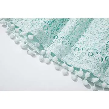 Niyage Toddler Girls Elegant Lace Pom Pom Flutter Sleeve Party Princess Dress Light Green 140