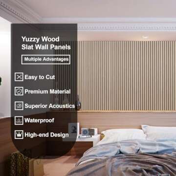 Yuzzy Acoustic Wall Slats - Rustic Walnut Finish