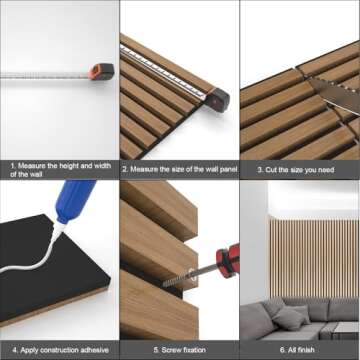 Yuzzy Acoustic Wall Slats - Rustic Walnut Finish