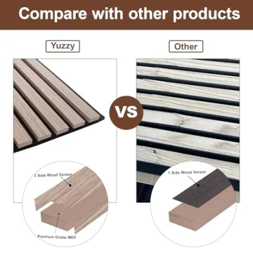 Yuzzy Acoustic Wall Slats - Rustic Walnut Finish