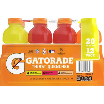 Gatorade Thirst Quencher Sports Drink, Variety Pack, 20oz Bottles, 12 Pack, Electrolytes for Rehydration