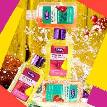 La Bella, Face & Body Oil, Vitamin E & Aloe, 2.5 oz, pack of 3