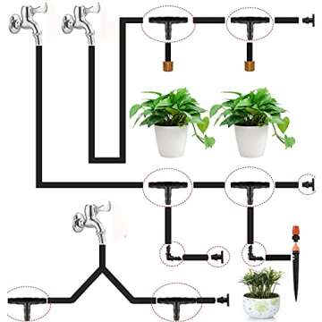 280 Pcs Barbed Connectors Irrigation Fittings Kit,Drip Irrigation Barbed Connectors 1/4''Tubing Fittings Kit for Flower Pot Garden Lawn(Straight Barbs,Single Barbs,Tees,Elbows,End Plug,4-Way Coupling)